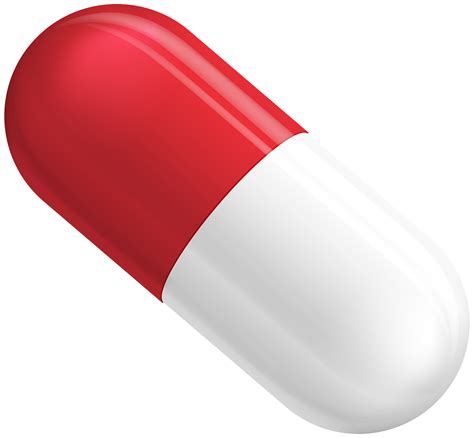 Red and White Pill Capsule PNG Clipart - Best WEB Clipart