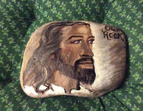 Jesus is Our Rock hand painted Rock by by VisionsandTreasures