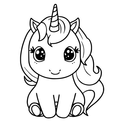 Unicorn Coloring Pages for Kids 23525737 Vector Art at Vecteezy