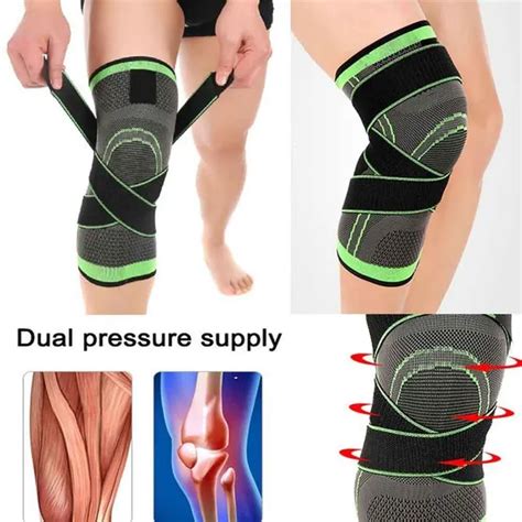 HEYME Knee Brace Compression Knee Sleeve with Adjustable Strap for Pain ...