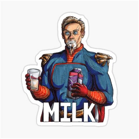 "Homelander Likes His Milk" Sticker for Sale by StarredDemation | Redbubble