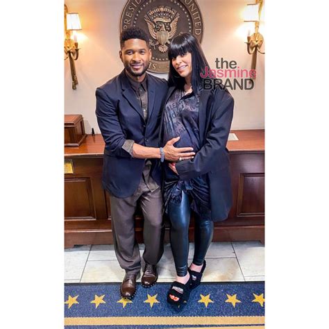 Usher & Pregnant Girlfriend Jenn Goicoechea Attend Juneteenth Bill ...