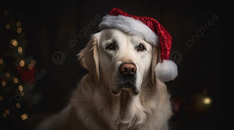 Dog Wearing A Santa Hat Background, Christmas Dog Picture Background ...