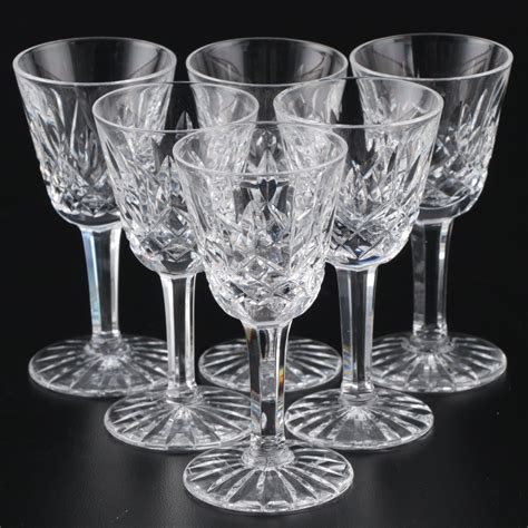 Waterford Crystal "Lismore" Cordial Glasses, Mid to Late 20th Century ...