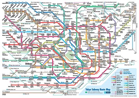 Tokyo metro map english - Tokyo metro map in english (Kantō - Japan)