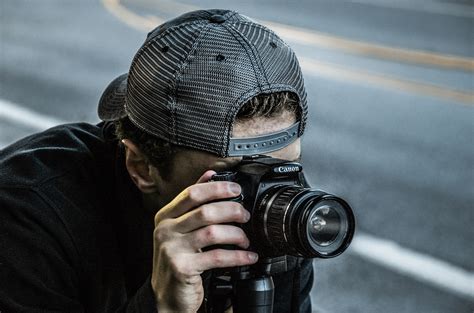 Free photo: Man Taking Photo Using Black Canon DSLR Camera - Camera ...