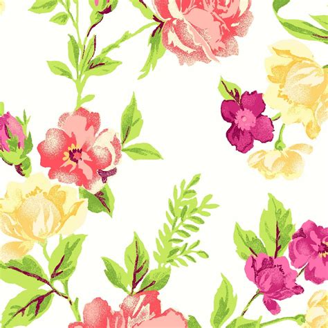 Waverly Inspirations 100% Cotton 44" Wide Large Floral White Fabric ...