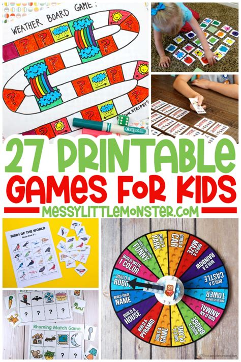 Printable Games for Kids - Messy Little Monster