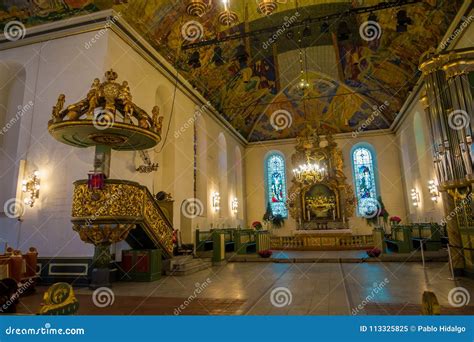 OSLO, NORWAY - MARCH, 26, 2018: Interior View of the Oslo`s Cathedral ...