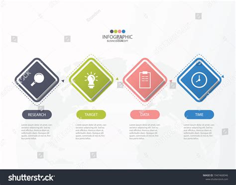 Basic Infographic Template 4 Steps Process Stock Vector (Royalty Free ...