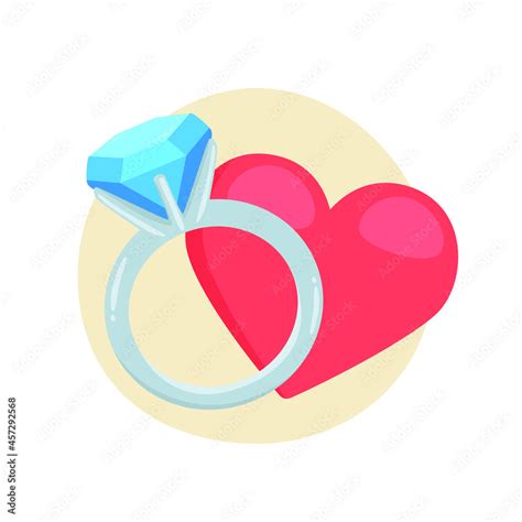 Engagement Ring Emoji Icon Illustration. Love and Heart Vector Symbol ...