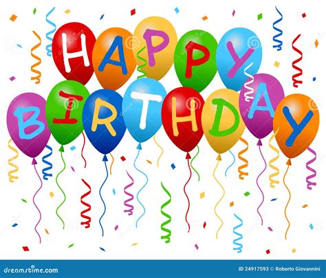 Happy Birthday Balloons Banner Stock Vector - Image: 24917593