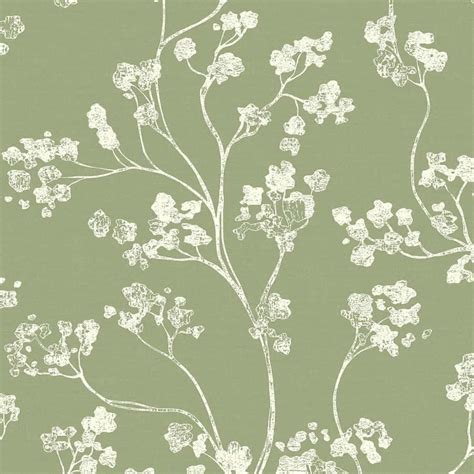 Light Green Floral Wallpaper