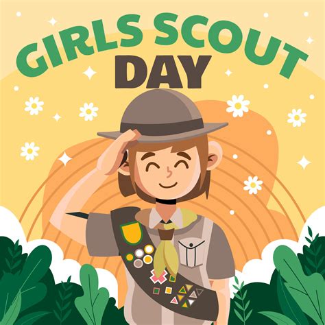 Salute Girls Scout International Day 5357763 Vector Art at Vecteezy