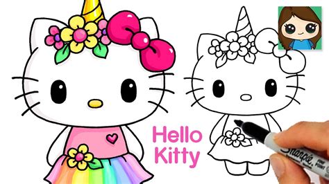 How to Draw Unicorn Hello Kitty 🦄 - YouTube