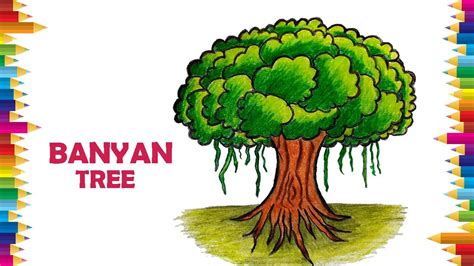 Banyan Tree Drawing For Kids