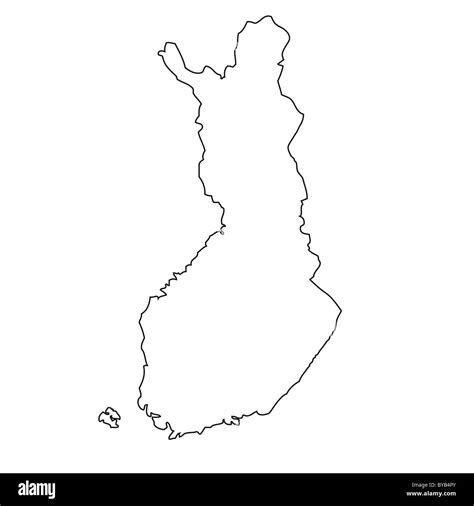 Outline, map of Finland Stock Photo - Alamy