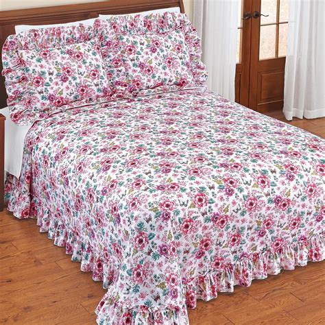 Emily Plisse Floral Ruffled Bedspread | Collections Etc.