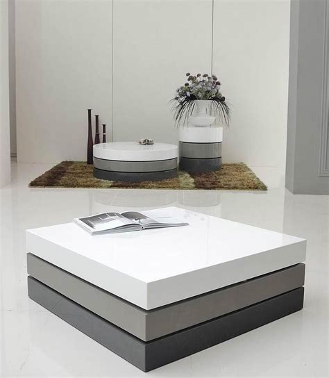 T2 - Lacquer 3 - Tone Modern Square Coffee Table - Coffee & End Tables ...