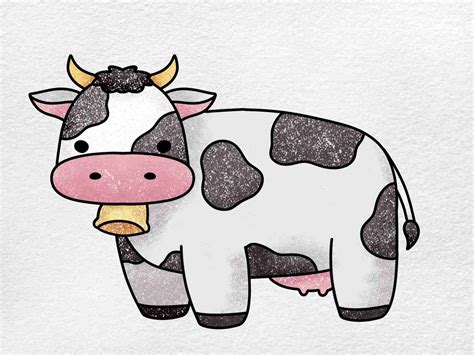 How to Draw a Cute Cow - HelloArtsy