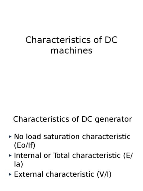 Characteristics of DC Machines | PDF