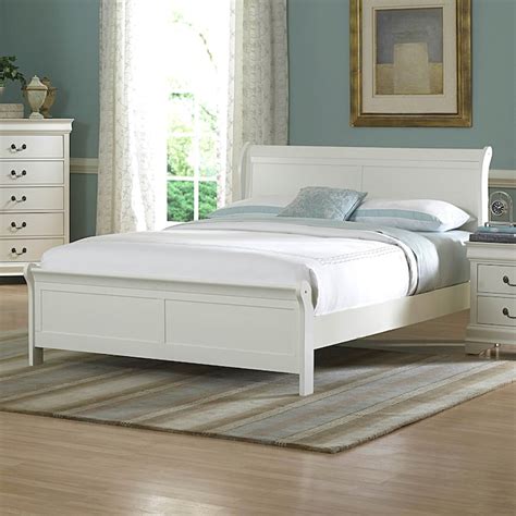 Homelegance Marianne White Queen Sleigh Bed in the Beds department at ...