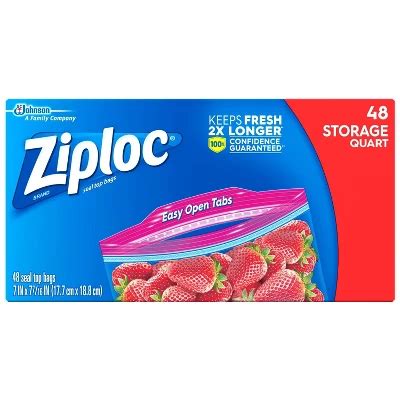 Ziploc Storage Quart Bags : Target