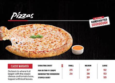 Menu at Pizza Hut pizzeria, Sharjah, University Rd