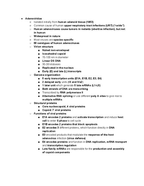 Lecture 26 Adenoviridae - Adenoviridae Isolated initially from human ...