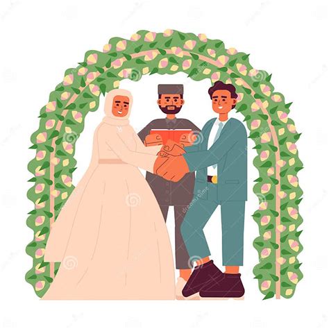 Nikah Ceremony Flat Concept Vector Spot Illustration Stock Vector ...