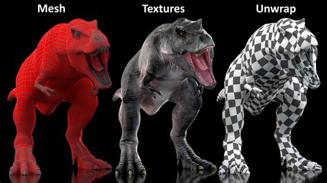 3D T Rex Roaring Animated Rigged - TurboSquid 2102890