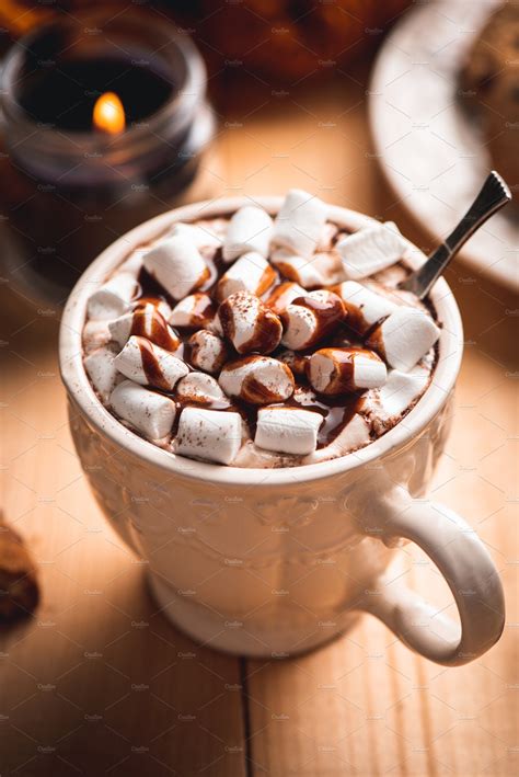 Hot chocolate cup with marshmallows | High-Quality Food Images ...