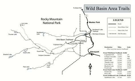 Estes Park Hiking Trail Map - TravelsFinders.Com