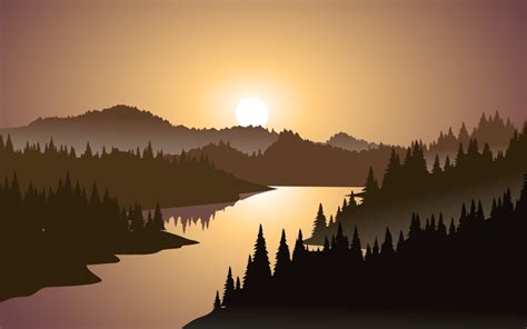 Mountain sunset 688858 Vector Art at Vecteezy