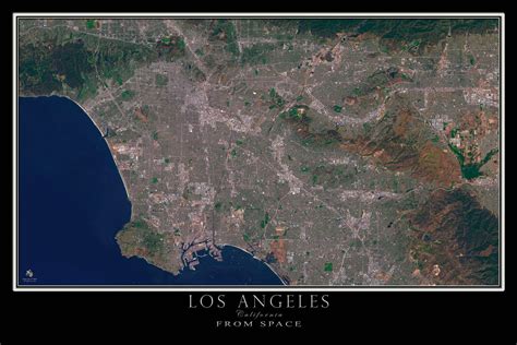 Los Angeles California Satellite Poster Map Outer Space Photos ...