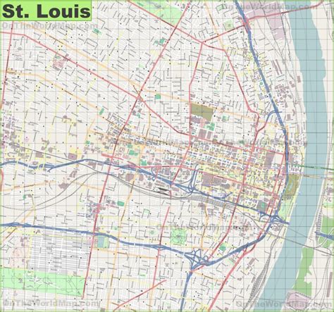 Large detailed map of St. Louis