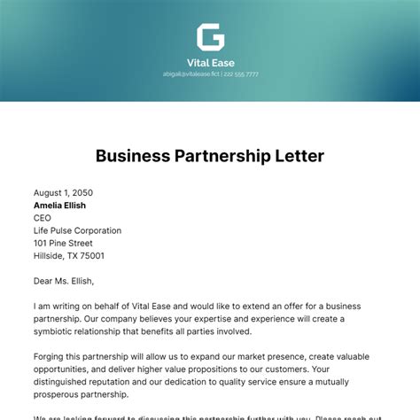 Letter Of Intent Exle Business Partnerships - Infoupdate.org