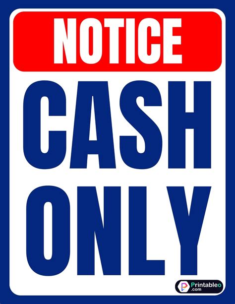 20+ Printable Cash Only Sign | Download FREE PDFs