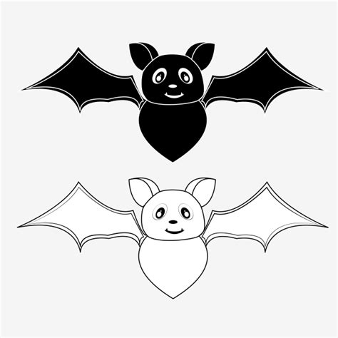 Black Bat Vector PNG Images, Black And White Bat Clipart Vector Png ...