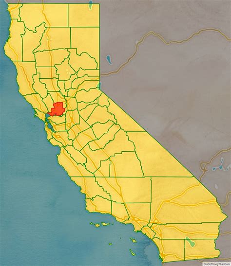 Map of Solano County, California - Địa Ốc Thông Thái