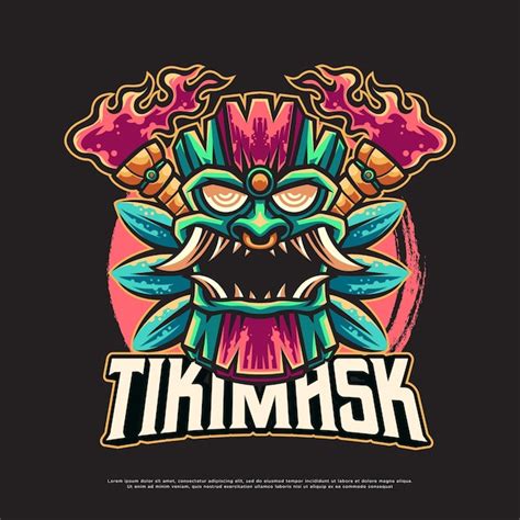 Premium Vector | Tiki mask mascot logo design