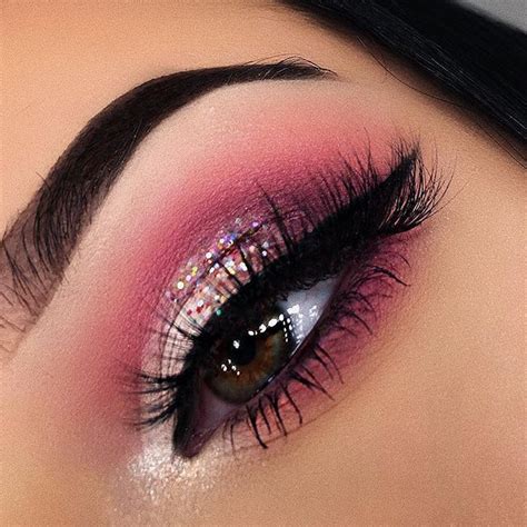 Pink Eye Makeup Looks, Day Makeup Looks, Glitter Eye Makeup, Colorful ...