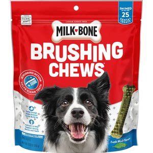 MILK-BONE Original Brushing Chews Daily Dental Dog Treats, Mini, 48 ...