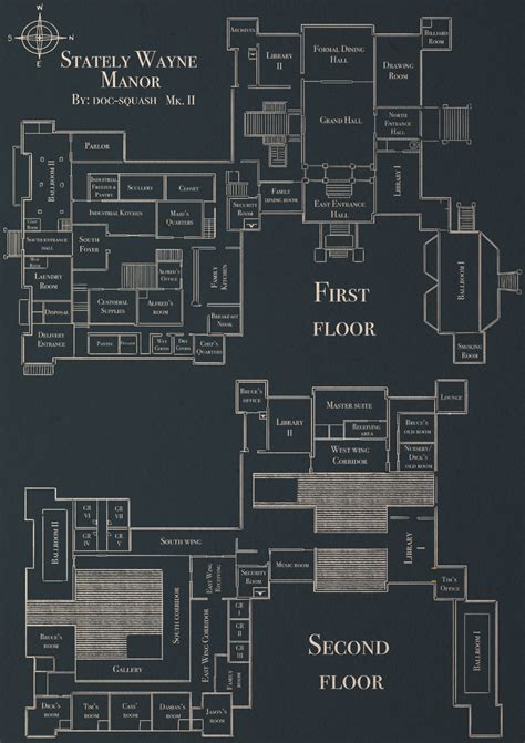 Wayne Manor Floor Plans