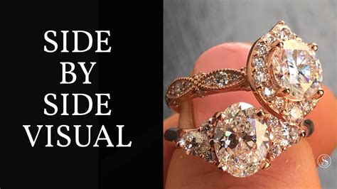 Moissanite Vs Diamond Side By Side Comparison