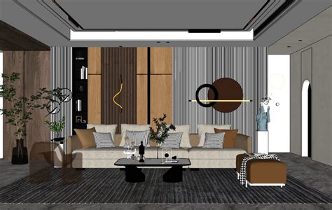 4202 Interior Livingroom Scene Sketchup Model Free Download