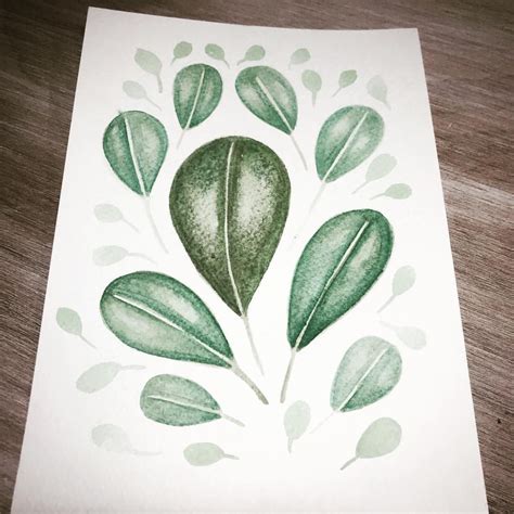 Práctica de acuarelas: hojas 🍃🍃🍃 . . #leaves #watercolorleaves #hojas # ...