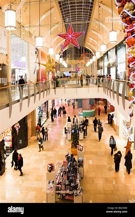 St Davids 2 shopping centre at Christmas with decorations Cardiff Wales ...