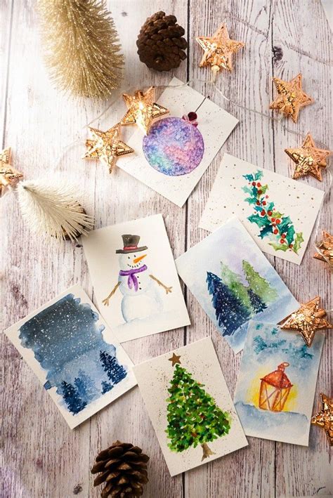 Printable Watercolor Christmas Cards | Christmas card art, Watercolor ...