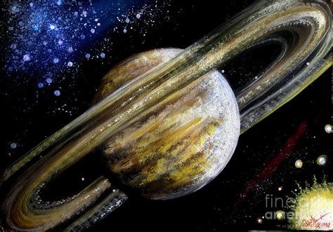 Saturn planet. Space art Painting by Sofia Goldberg